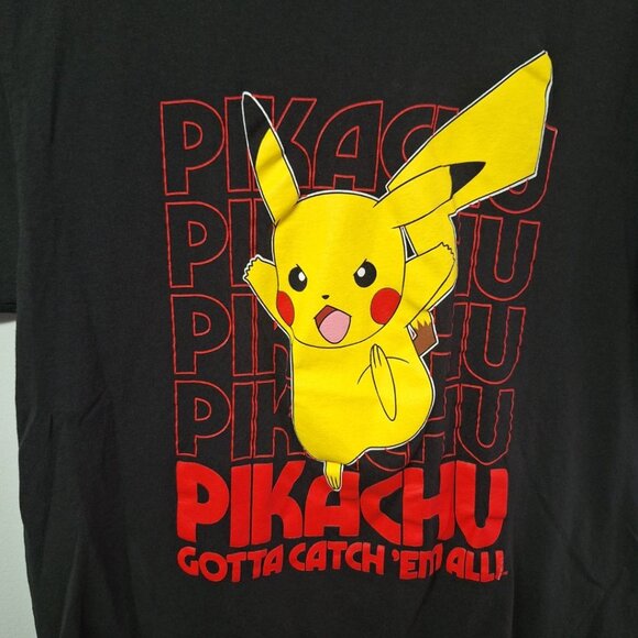Pokémon Picachu Tee Shirt Youth XL Dark Gray Gotta Catch Em All Teen Boy - Picture 2 of 7